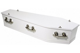 richmond painted white casket with silver handles