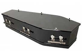 richmond painted black casket with silver handles