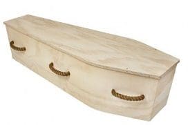 ply wood casket with rope handles